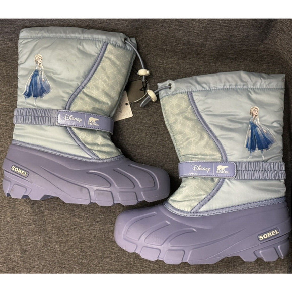 Sorel Disney Frozen II Elsa Big Girls Size 7 Purple Insulated Winter Snow Boots - Picture 6 of 9